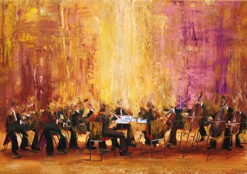 Living room painting by Cyprian Nocoń titled Sinfonietta