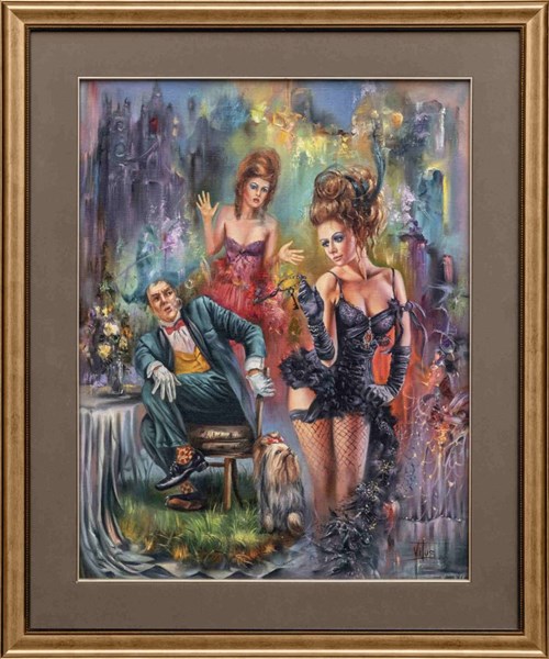 Living room painting by Vitali Żuk titled untitled (Party)