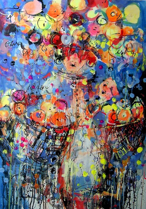 Obraz do salonu artysty Dariusz Grajek pod tytułem Kobieta w owocach