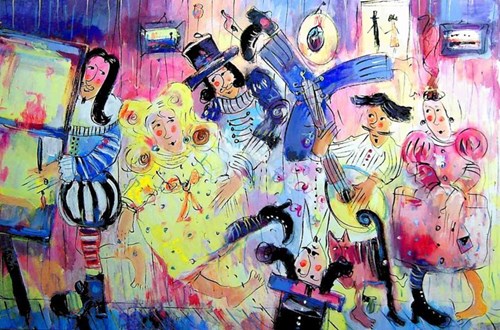 Obraz do salonu artysty Dariusz Grajek pod tytułem Infantka i dworzanie