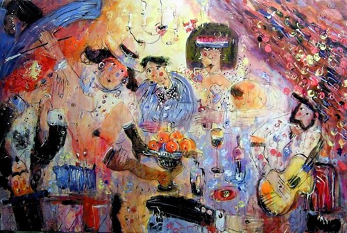Living room painting by Dariusz Grajek titled In Boudoir