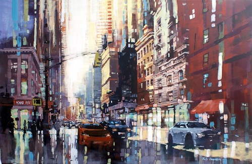 Obraz do salonu artysty Piotr Zawadzki pod tytułem Szumy miasta - NYC królestwo słońca #27