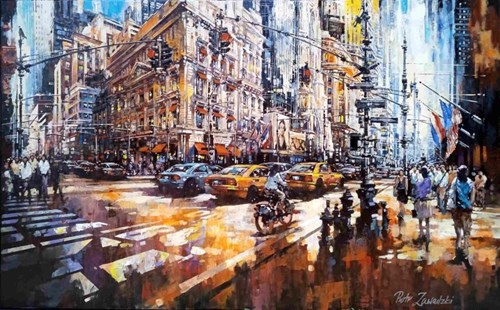 Living room painting by Piotr Zawadzki titled Cartier House New York