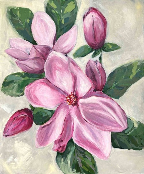 Living room painting by Daria Bidelska titled Mother Magnolia