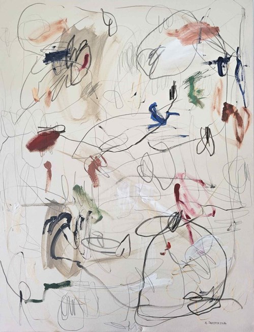Living room painting by Agnieszka Zapotoczna titled I Saw My Reflection in Your Eyes
