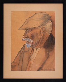 Portret starszego mężczyzny w kaszkiecie