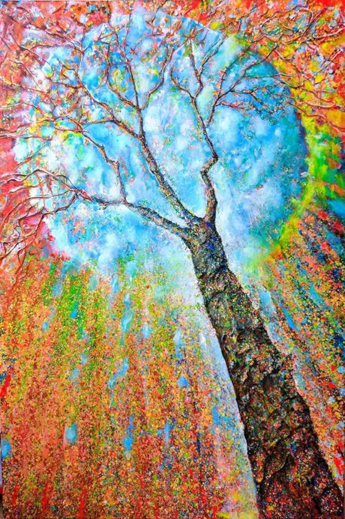 Obraz do salonu artysty Łukasz Jankiewicz pod tytułem Drzewo klucz do światła