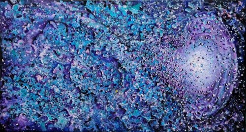 Living room painting by Łukasz Jankiewicz titled Everything is energy