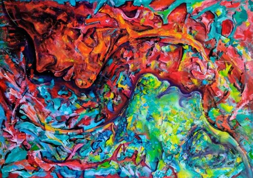 Living room painting by Łukasz Jankiewicz titled No End, No Beginning