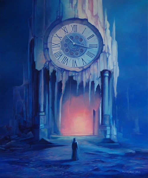 Living room painting by Piotr Horodyński titled Tomorrow's Time