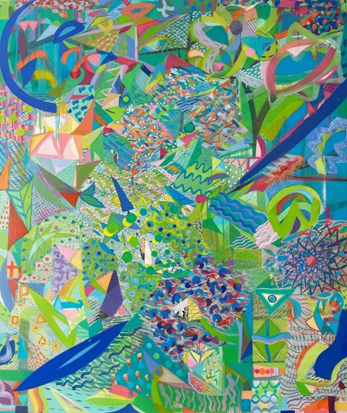 Living room painting by Anna Jarzymowska titled Kor 13