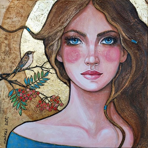 Living room painting by Joanna Misztal titled Rowan Tree