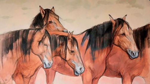 Obraz do salonu artysty Aleksandra Wiszniewska pod tytułem Mustangi 4