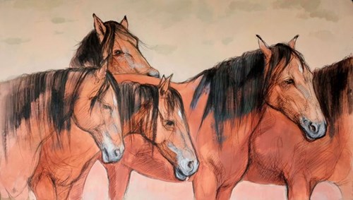 Living room painting by Aleksandra Wiszniewska titled Mustang 4