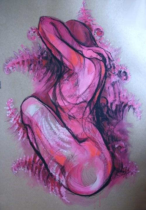 Obraz do salonu artysty Aleksandra Wiszniewska pod tytułem Kwiat paproci