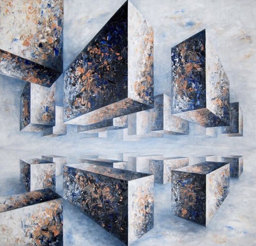 Living room painting by Iwona Gabryś titled Composition no. 478