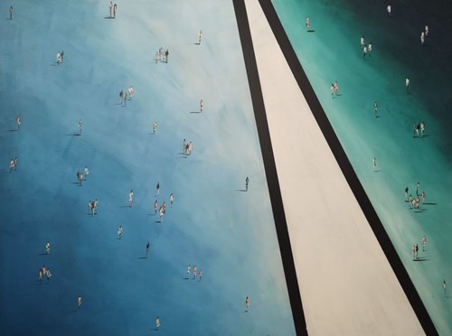 Obraz do salonu artysty Filip Łoziński pod tytułem Kompozycja z białym pasem