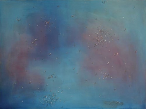 Living room painting by Filip Łoziński titled Organs of Creation