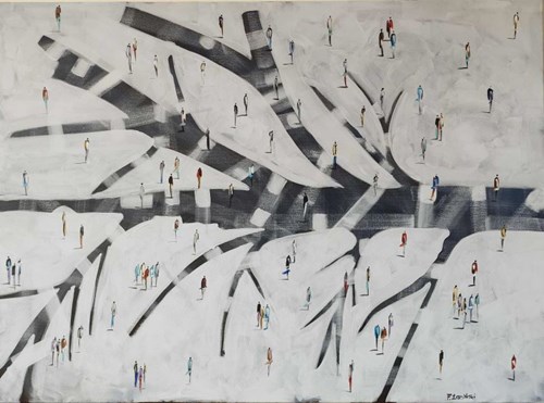 Obraz do salonu artysty Filip Łoziński pod tytułem Spacer w cieniu drzewa
