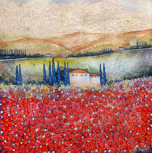 Obraz do salonu artysty Alicja Kappa pod tytułem Złote wzgórza Toskanii