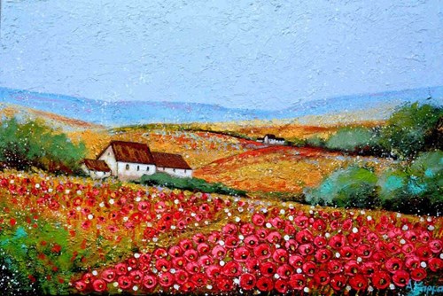 Living room painting by Alicja Kappa titled Farm