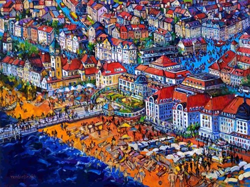 Living room painting by Piotr Rembieliński titled Sopot