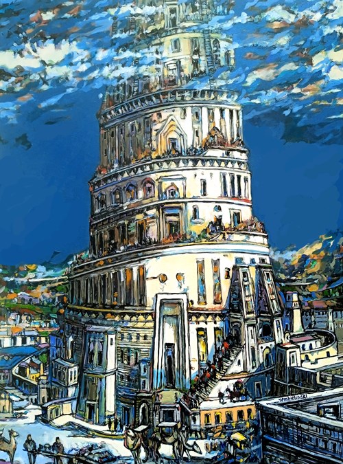 Obraz do salonu artysty Piotr Rembieliński pod tytułem Wieża Babel