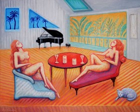 Interior with Sun and Cat