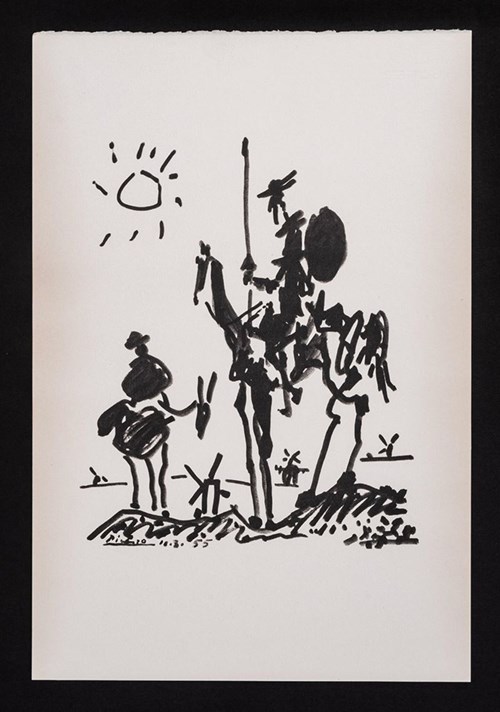 Grafika do salonu artysty Pablo Picasso pod tytułem Don Kichot S.P.A.D.E.M. Paris