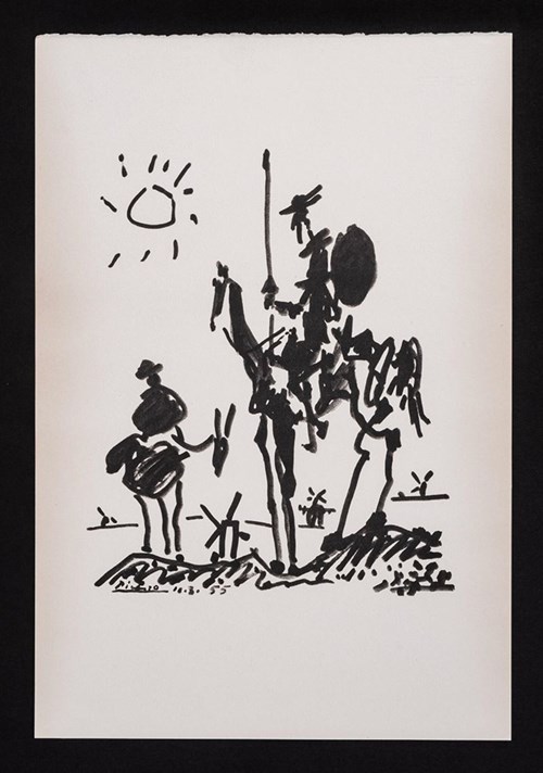 Living room print by Pablo Picasso titled Don Quixote S.P.A.D.E.M. Paris