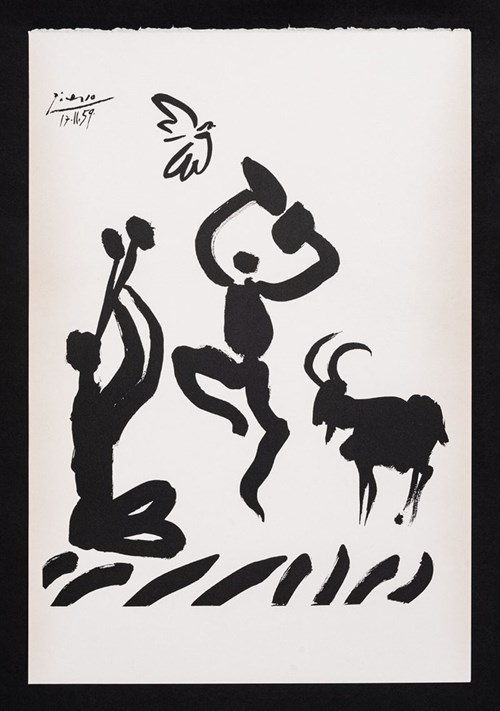 Grafika do salonu artysty Pablo Picasso pod tytułem La Joueur de Flute S.P.A.D.E.M. Paris
