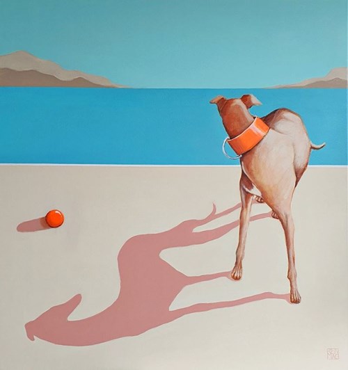 Living room painting by Renata Magda titled Silence XIX