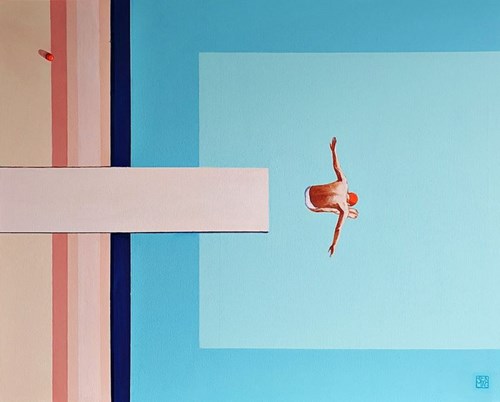 Living room painting by Renata Magda titled Silence X