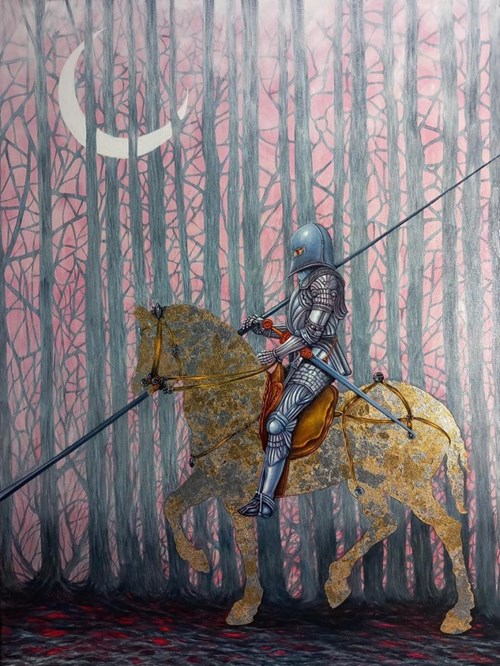 Obraz do salonu artysty Mariusz Zdybał pod tytułem Albrecht - zimowy rycerz