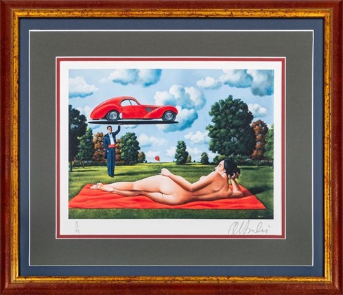 Living room print by Rafał Olbiński titled Served on a Tray II of XX