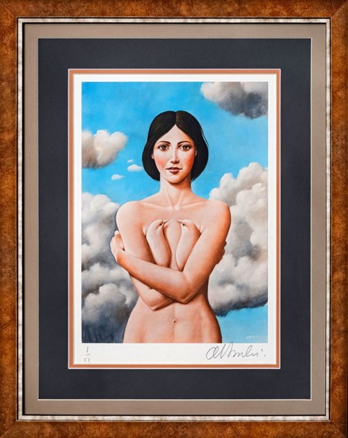 Living room print by Rafał Olbiński titled Little Bird I of XX