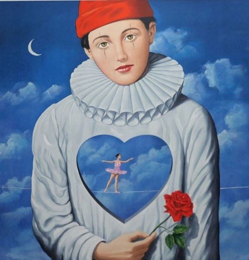 Grafika do salonu artysty Rafał Olbiński pod tytułem Zakochany Pierrot (30 z 350)