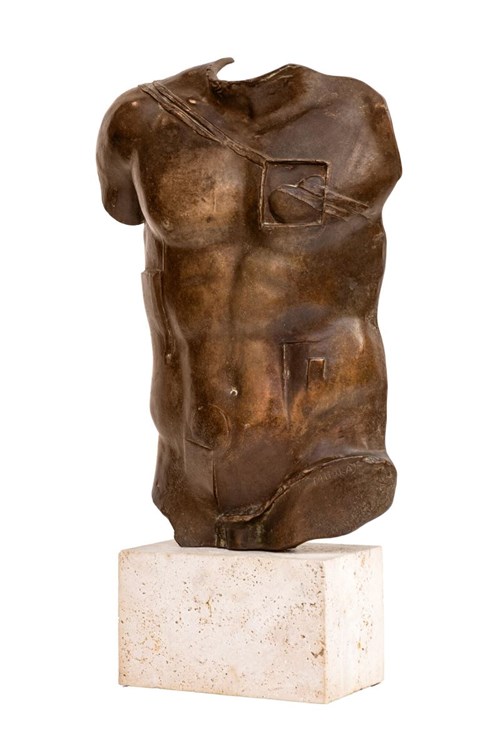 Living room sculpture by Igor Mitoraj titled Perseus