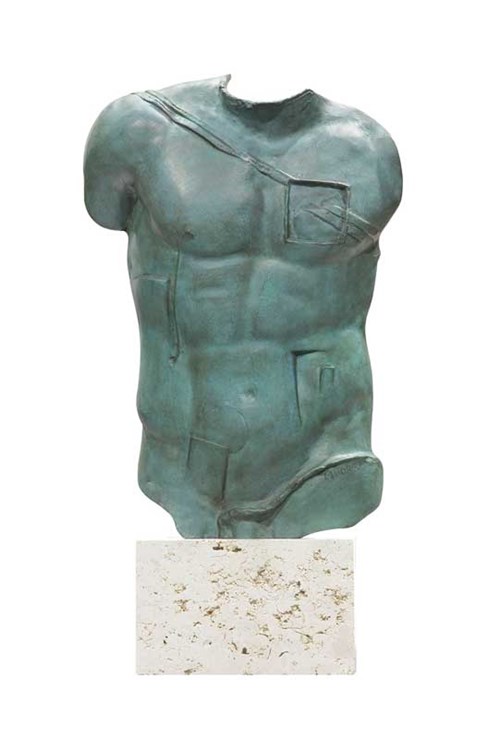 Living room sculpture by Igor Mitoraj titled Perseus