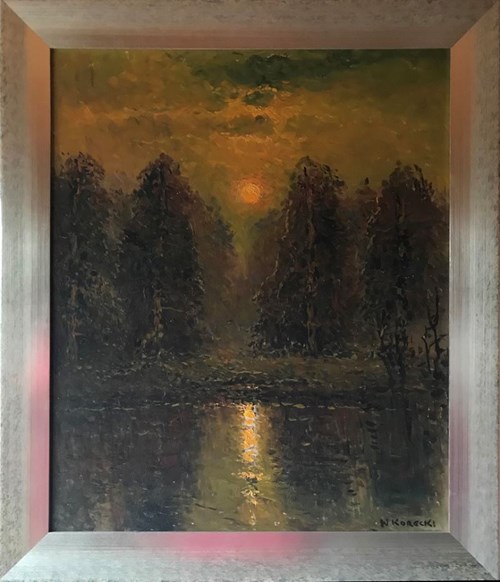 Living room painting by Wiktor Korecki titled Sunset