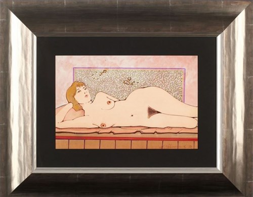 Living room painting by Henryk Płóciennik titled Nude