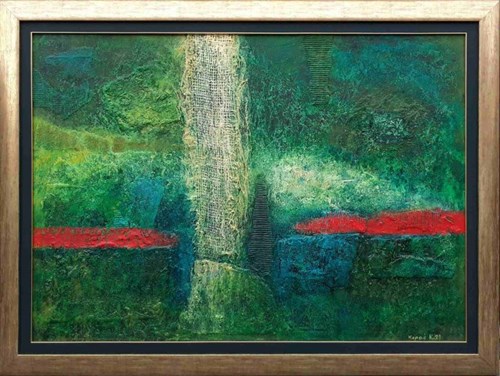 Living room painting by Krzysztof Kopeć titled My Next Garden