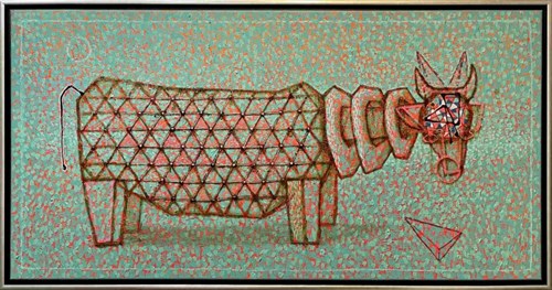 Living room painting by Grzegorz Klimek titled Holy cow