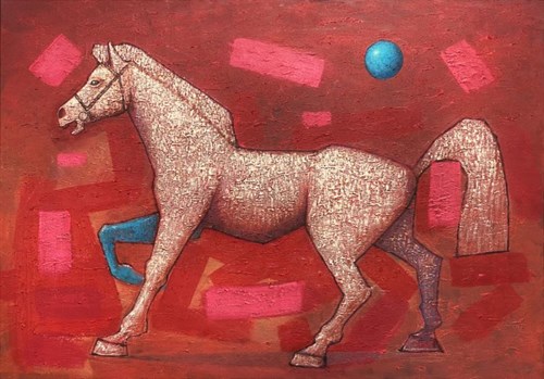 Obraz do salonu artysty Grzegorz Klimek pod tytułem Biały koń