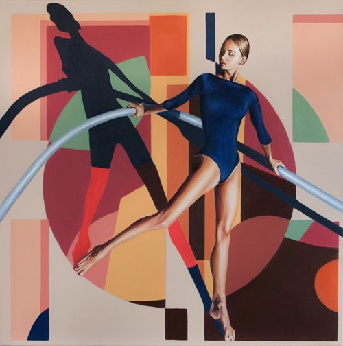 Living room painting by Sławomir Setlak titled Gymnast