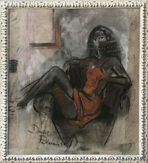 Living room painting by David Pataraia titled Nude