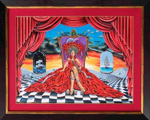 Living room painting by Krzysztof Żyngiel titled Kingdom of Eternal Hades
