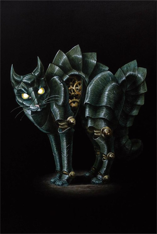 Obraz do salonu artysty Emil Goś pod tytułem Czarny kot