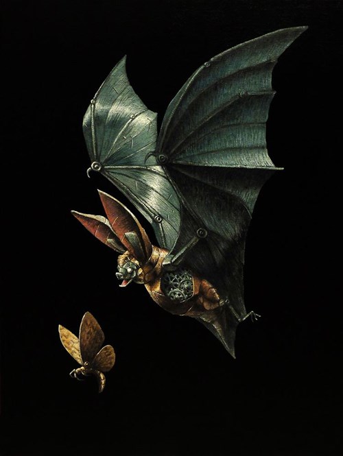 Living room painting by Emil Goś titled Bat
