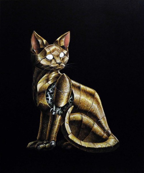 Obraz do salonu artysty Emil Goś pod tytułem Kot pustynny